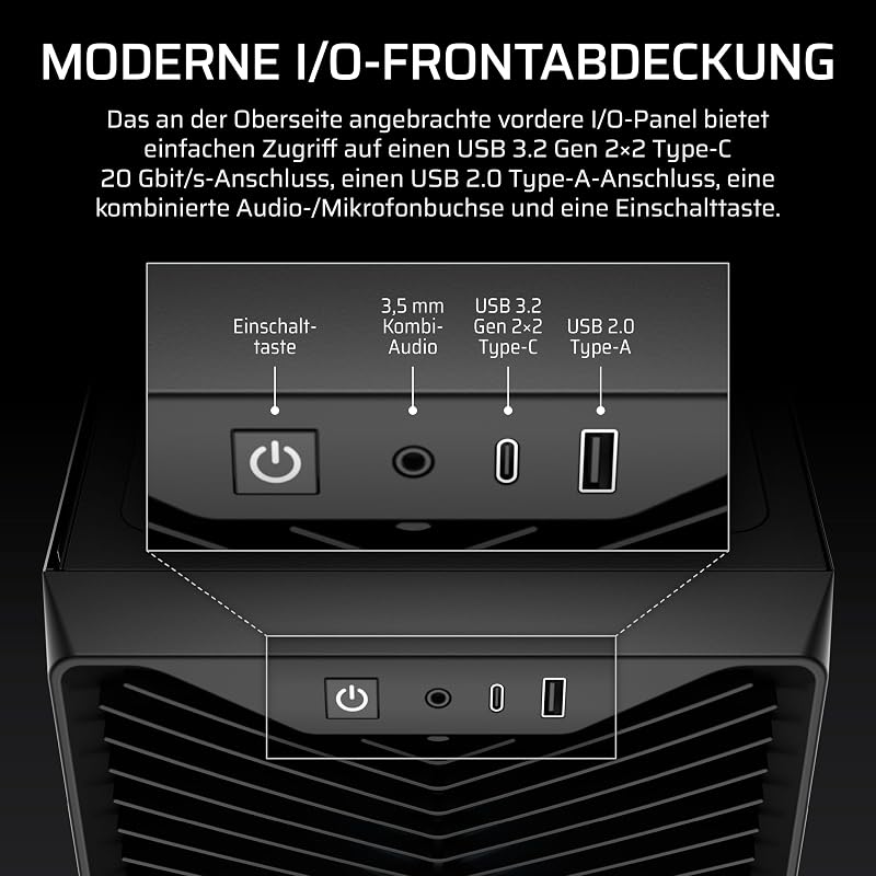 3200D RS ARGB Mid-Tower ATX PC-Gehäuse – Schwarz