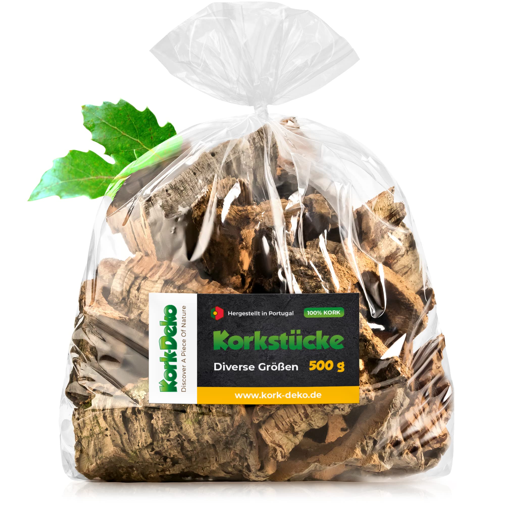 Kork-Deko Cork Bark Pieces I Aquarium Terrarium Decoration I Sachet 500g | Cleaned and disinfected