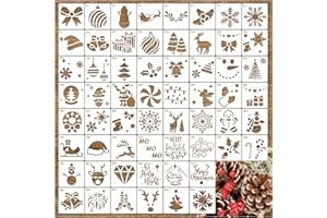 YHSLMH Mini Christmas Ornament Stencils for Painting on Wood Small Christmas Tree Stencils for Painting Ornament Crafts Door Hanger Home Canvas Wall Holiday (60 Christmas 2in)