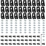 30 Set Black 2020 Series Aluminum Extrusion Profile Connector, Includes 1pc Wrench, 30pcs 2028 Corner Bracket, 60pcs T-Slot S