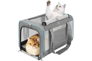 GAPZER Pet Carrier for Large Cats 20 lbs+ / Soft Sided Small Dog Travel Carriers Top Load/Collapsible Carrier Bag for Big Cat / 2 Kittens Sturdy Transport Carriers Long Trips/Medium Cats 15 pounds