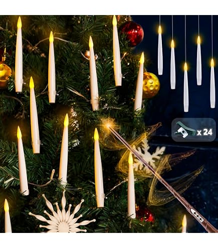 12 Bougies LED Flottantes Suspendues Avec Télécommande - Décoration Magique Pour Noël, Mariage, Halloween