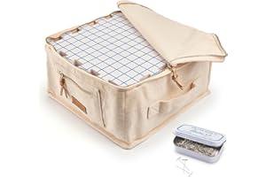 KnitIQ Pack of 9 Blocking Mats for Knitting and Crocheting - Extra Thick Blocking Boards for Crochet Projects - Blocking Mats for Knitting with Circular Gridlines, 150 T-Pins, and Storage Bag