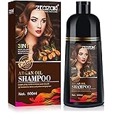 Callmynm Black Hair Dye Shampoo 3-In-1, Instant Gray Hair Coverage in Minutes-Long Lasting Argan Oil Herbal Hair Color Shampoo champu con tinte para canas 500ml