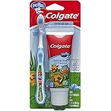 Colgate My First Baby and Toddler Toothbrush and Fluoride Free Toothpaste Set for Ages 0-2 Years