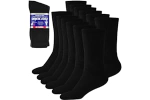 Diabetic Socks For Men and Women Loose Fit Non-Binding Cotton Crew Socks 6 Pairs