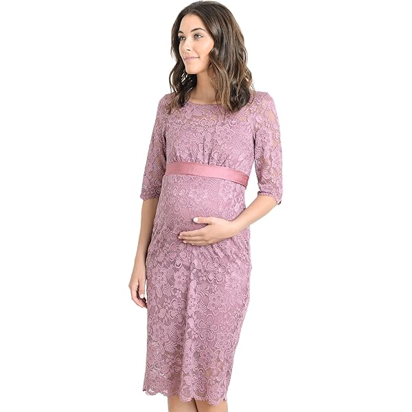 knee length dresses for ladies Mauve Floral Lace Overlay Maxi Dress main image 0