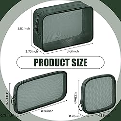 Weewooday 4 Pcs Mesh Makeup Bag Mesh Cosmetic Bag