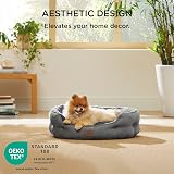 Bedsure Large Cat Bed 63x53x20cm Round Washable Grey Non-Slip Bottom view 5