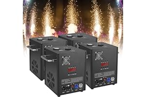 4PCS Cold Spark Machine 700W Sparkler Fountain 6–19ft Height Adjustable, with Remote Stage Light Machine, Safe & Reusablefor 