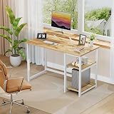 GreenForest 100cm Office Desk with Monitor Stand Oak Finish view 3