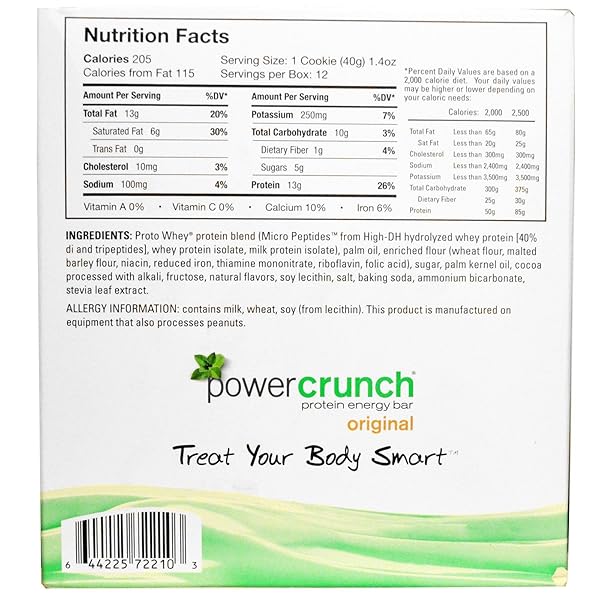 POWER CRUNCH PROTEIN WAFER BARS, HIGH PROTEIN SNACKS WITH DELICIOUS TASTE, CHOCOLATE MINT, 1.4 OUNCE (12 COUNT)