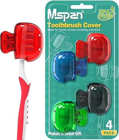 Mspan Toothbrush Head Cover Cap 4 Colors BPA Free PCTG Hygienic Case