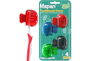 Mspan Toothbrush Head Cover Cap: Toothbrush Protector Brush Pod Case Protective Plastic Clip Bathroom Cool Stuff for Househol