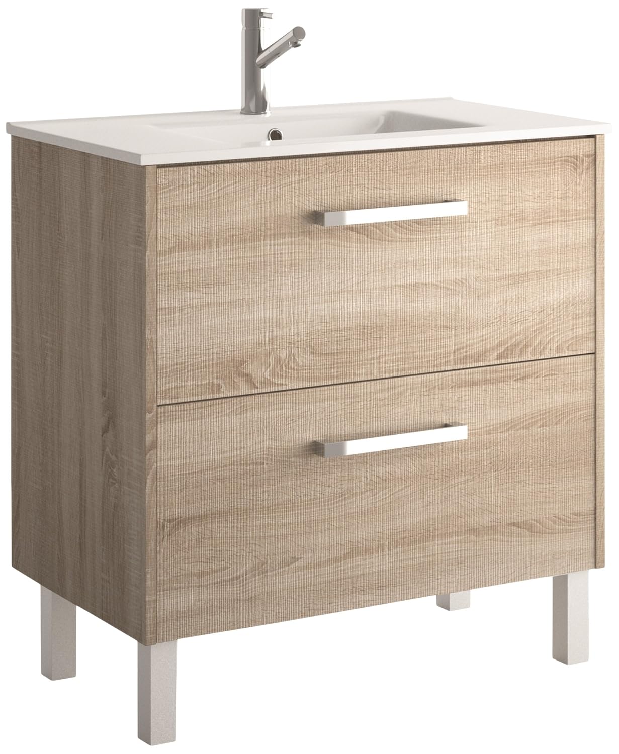 Armarios de suelo con 2 cajones Madera Brillo Lacado Cygnus Bath Malaga
