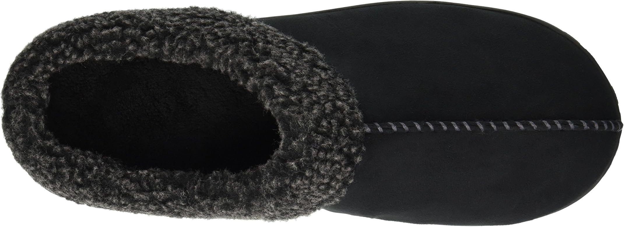 men's dearfoams microsuede whipstitch trim clog slippers