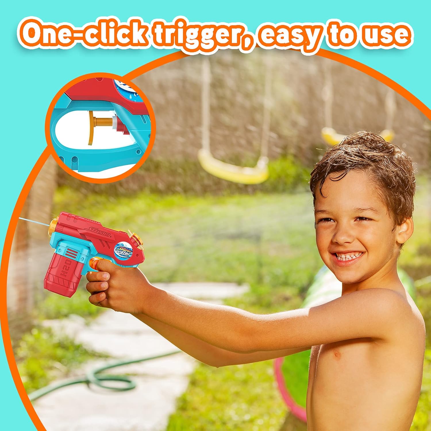 AOLUXLM Water Guns, 4 Packs Water Toys for Kids, Small Water Pistols for Boys 3+ Years Old, Water Blaster with 135ml Capacity for Outdoor Beach Pool Fun: Toys & Games