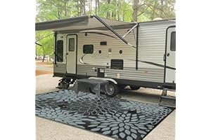 Anidaroel Outdoor Rugs 6x9ft for Patios Clearance Waterproof, Reversible Tropical Plastic Straw Camping Mat Outside Rug, Large Outdoor Area Rug for RV, Porch, Deck, Balcony, Picnic(6'x9')