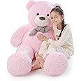 Poutmac 47 inch Giant Teddy Bear Stuffed Animal Big Plush Teddy Bear Valentine's Gift for Girlfriend Soft Stuffed Bear Animals for Christmas,Birthday,Mother's Day (Pink, 47 inch)