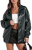 SAMPEEL Leather Jacket Women Faux Oversized
