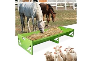 NAOEDEAH Goat Feeder Feeding Trough 55 Inch Large Capacity Horse Trough Livestock Heavy-Duty Feed Trough Livestock Feeder for Farms Cattle Alpacas, Goats, Calves, Sheep, Horses Deer (Green)
