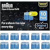 Braun Clean &amp; Renew Refill Cartridges CCR, Replacement Shaver Cleaner Liquid Solution for Clean&amp;Charge System, Pack of 10