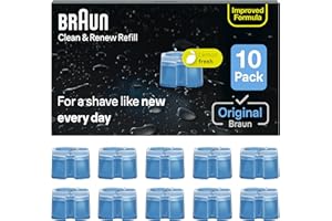 Braun Clean & Renew Refill Cartridges CCR, Replacement Shaver Cleaner Liquid Solution for Clean&Charge System, Pack of 10