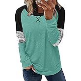 onlypuff Long Sleeve Tunic Top for Women Casual Loose Fitting Fall Fashion Clothing with Pockets