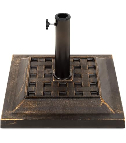 Amazon.com: COBANA Square Umbrella Base, 42lb Heavy Duty Patio Outdoor  Umbrella Stand Weight, Bronze : Patio, Lawn & Garden