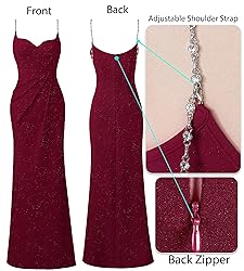 VFSHOW Womens 2024 Formal Prom Maxi Dresses Ruched
