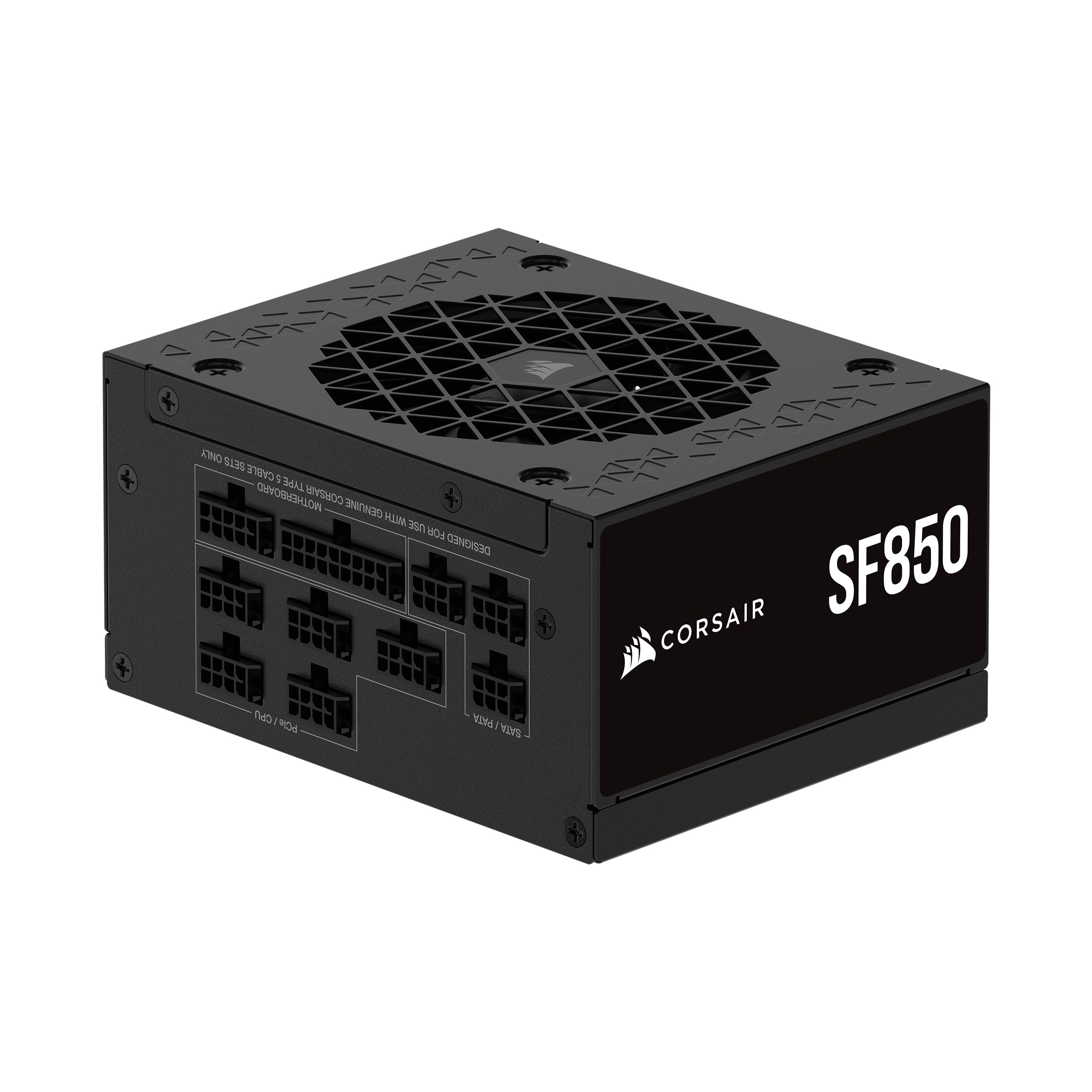 CORSAIR SF850 (2024) Vollständig Modulares Geräuscharmes 80 Plus Platinum ATX-Netzteil – ATX 3.1-Kompatibel, PCIe 5.1-Fähig, SFX-to-ATX-Halterung im Lieferumfang Enthalten – Schwarz