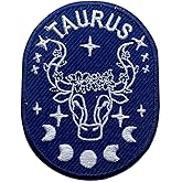 AKIKOPATCH Zodiac Sign Embroidery Iron On Patches, Size 3