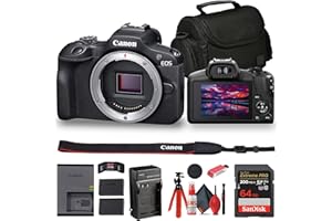 Canon EOS R100 Mirrorless Camera (6052C002) + Bag + 64GB Card + LPE17 Battery + Charger + Card Reader + Flex Tripod + Cleanin