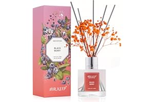 Airkeep Reed Diffuser Set,3.38 fl oz (100 ml) - Black Berry Oil Diffusers with 8 Reed Sticks, Home Fragrance Reed Diffuser for Bathroom Shelf Decor