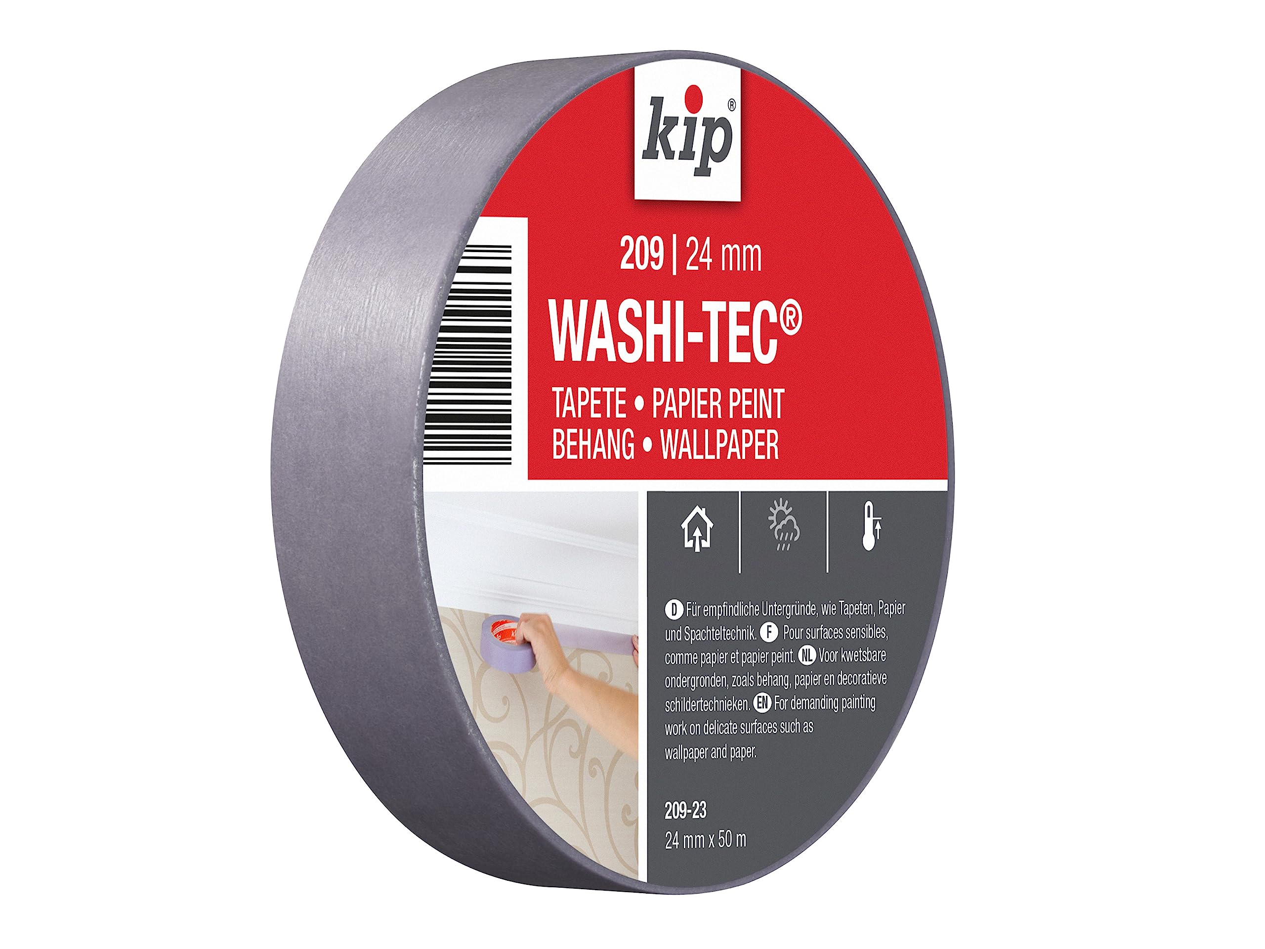 Kip Low Tack Painters Masking Tape 24mm x 50m (1") for Painting and Decorating, Wallpaper, Paper, Sensitive Surfaces, Delicate Surfaces, Arts & Crafts