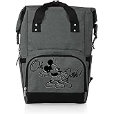 Disney Mickey Mouse Roll-Top Cooler Backpack, Hiking Backpack, Soft Cooler Bag (Heathered Gray)