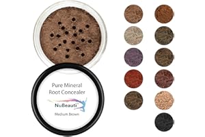NUBEAUTI Root Concealer Touch Up Powder | All-Natural Crushed Minerals | Fast and Easy Total Gray Cover up for Black, Brown, Auburn, and Blonde Hair - 0.30 oz (Medium Brown)