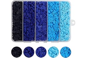 THRELE 4000 Pcs Gradient Blue Clay Beads for Bracelets Making 6mm Heishi Beads Polymer Clay Beads, Flat Round Disc Clay Beads for Jewelry Making