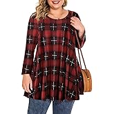 BELAROI Plus Size Tops For Women 3/4 Sleeve Comfy Tunic For Leggings Loose Casual T-Shirt