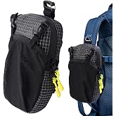 weryerker Backpack Shoulder Strap Pouch - Waterproof Strap Pack Phone Pouch, Backpack Strap Pocket Attachment Bag for Hiking, Travel, Cycling (Black)