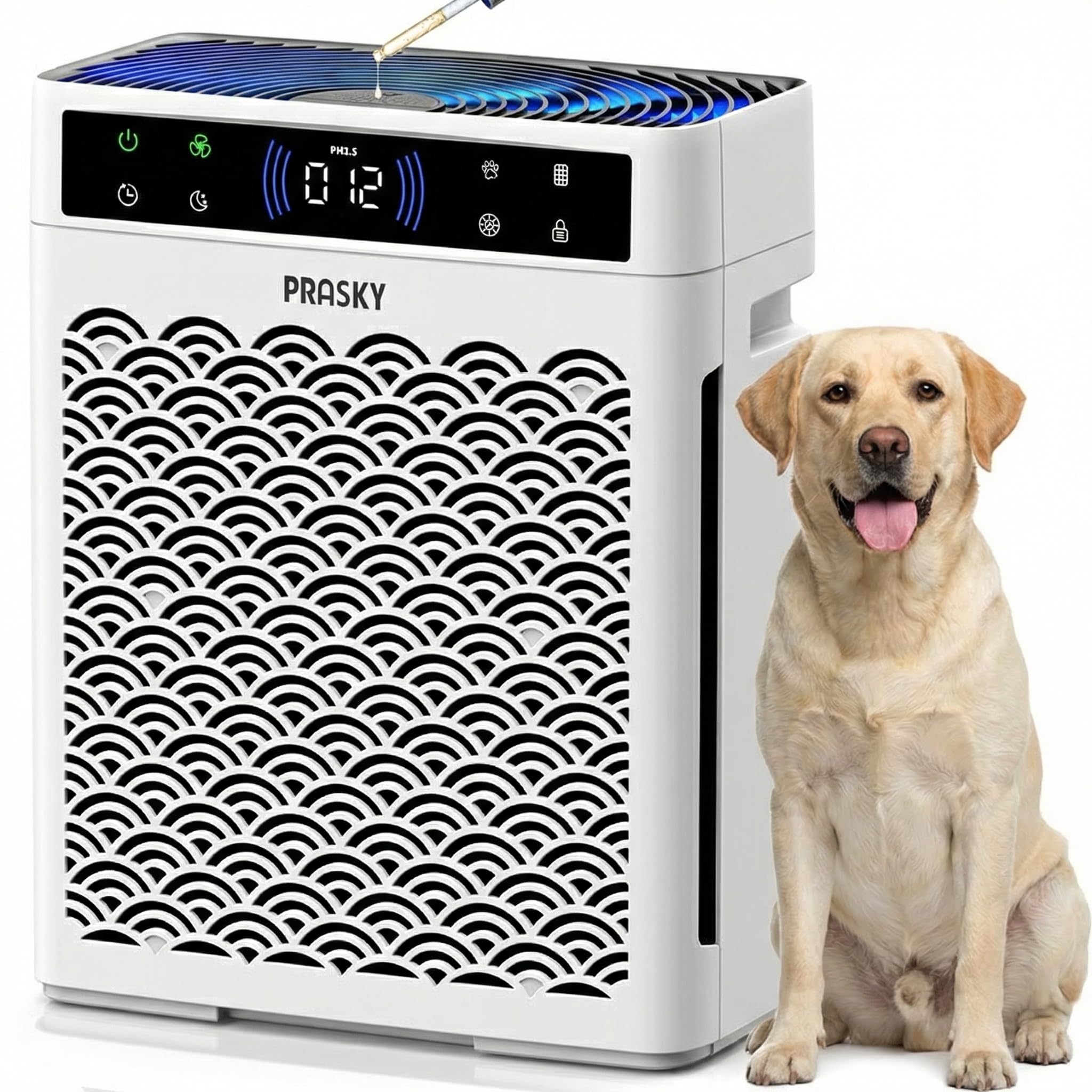 Photo 1 of Air Purifiers for Home Large Room up to 3000sq.ft, PRASKY HEPA Air Purifier & with Activated Carbon for Office, Bedroom, Dorm Room, Kitchen