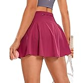 CRZ YOGA Women's High Waisted Pleated Tennis Skirts Lightweight Athletic Workout Running Sports Golf Skorts with Pockets