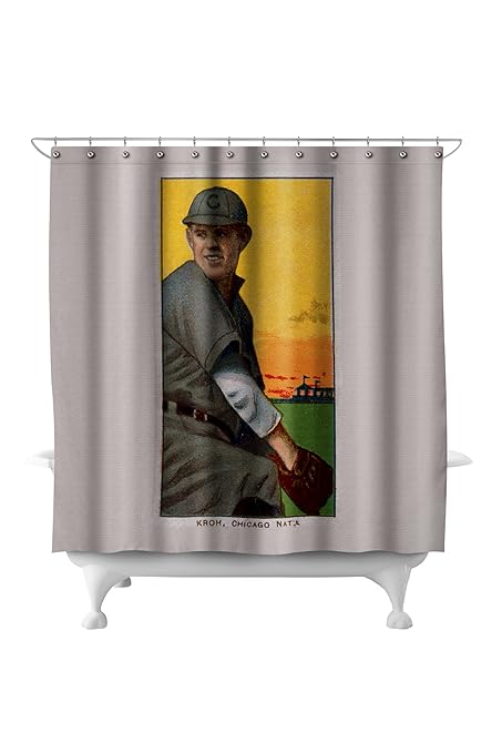 Chicago Cubs Rube Kroh Baseball Card 71x74 Polyester Shower