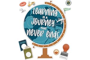 CARSON DELLOSA EDUCATION Carson Dellosa Learning is a Journey 45-Piece Travel Theme Classroom Decor Bulletin Board Set, Travel Classroom Theme Set, Bulletin Board Decorations, Travel Classroom Decor
