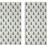 Aytipun Green Christmas Hand Towels for Bathroom Set of 2 Xmas Tree Print Holiday Themed Decorative Handtowels Soft Absorbent Bath Towel for Home Guest Room Hotel Gym Spa