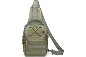 ATBP Small Tactical Sling Backpack Bag Pack for Men Military Shoulder Bag Molle Crossbody Bag for Hiking 6 Liters