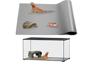 zunzingy Bearded Dragon Tank Accessories, Reptile Mat, Reptile Terrarium Substrate Liner for Leopard Gecko, Lizard, Snake, Tortoise, Iguana Non-Adhesive Reptile Flooring (18"x36" Grey)