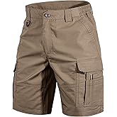 FREE SOLDIER Men's Hiking Cargo Shorts Water Resistant Quick Dry Lightweight Shorts for Hiking Cargo Casual with 8 Pockets (Coyote Brown 34W/10L)
