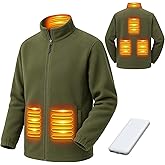 LABCOOL Fleece Heated Jacket USB Rechargeable With 10000mAh Battery pack,Hidden Switch 3 Heat Levels, Washable
