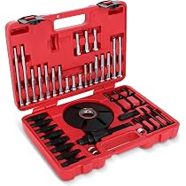 Long Reach Harmonic Balancer Puller & Installer Tool Kit - 5pc Set For Ford, GM, Dodge, Chrysler V6/V8